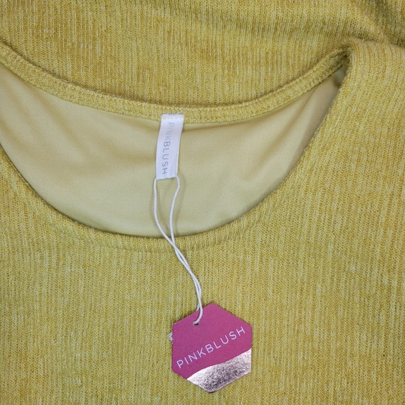 NWT Pink Blush Maternity Bodycon Lime Green/Yellow Stretch Sides, Size Large - Picture 8 of 9